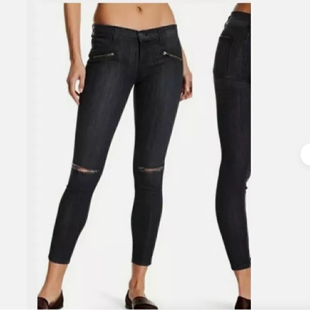 Current Elliot Soho Zip Stiletto Gray Skinny Jean Size 25